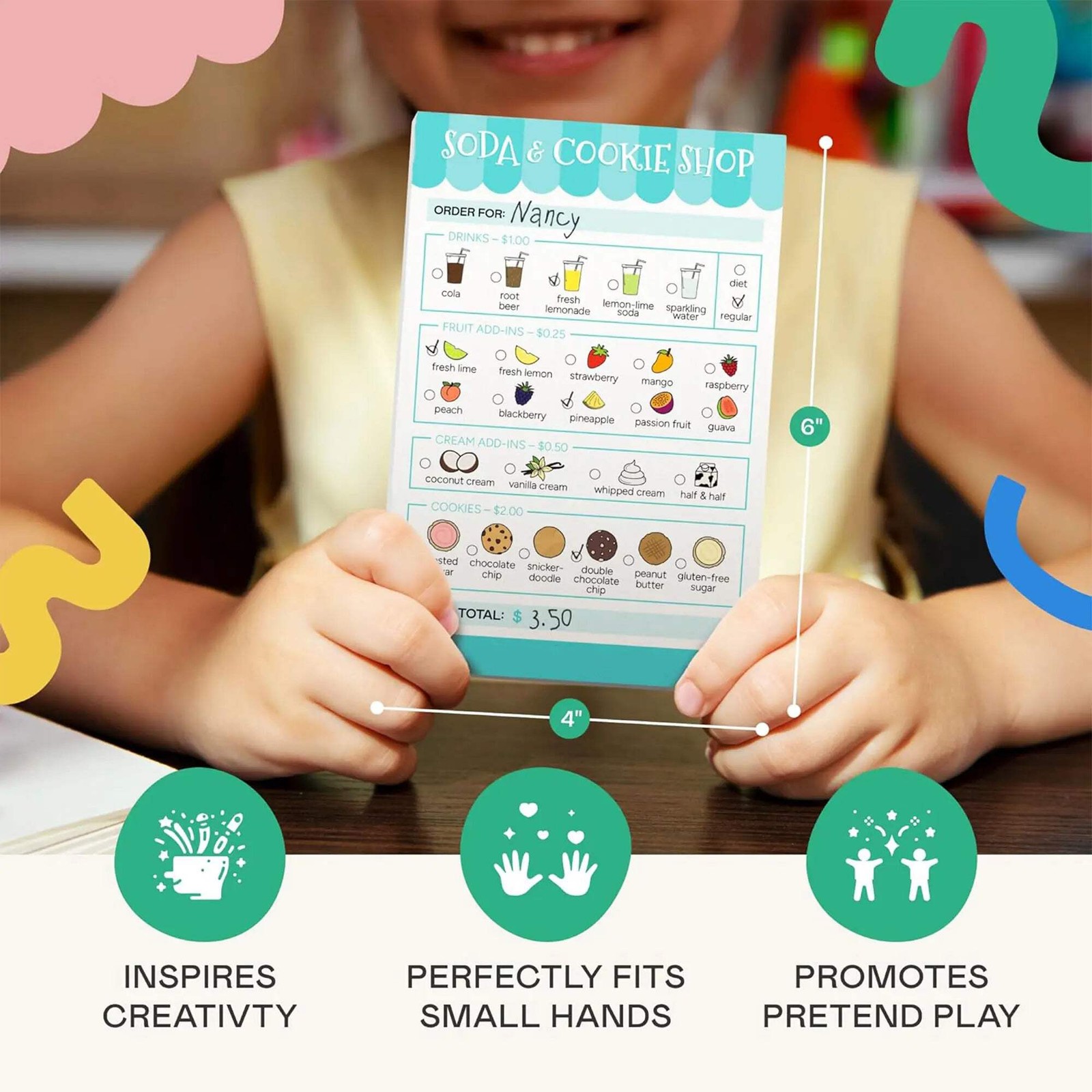 Play Pretend Notepads 40 Pages Each for Kids 2 Pack Restaurant Doctor NatureWalk