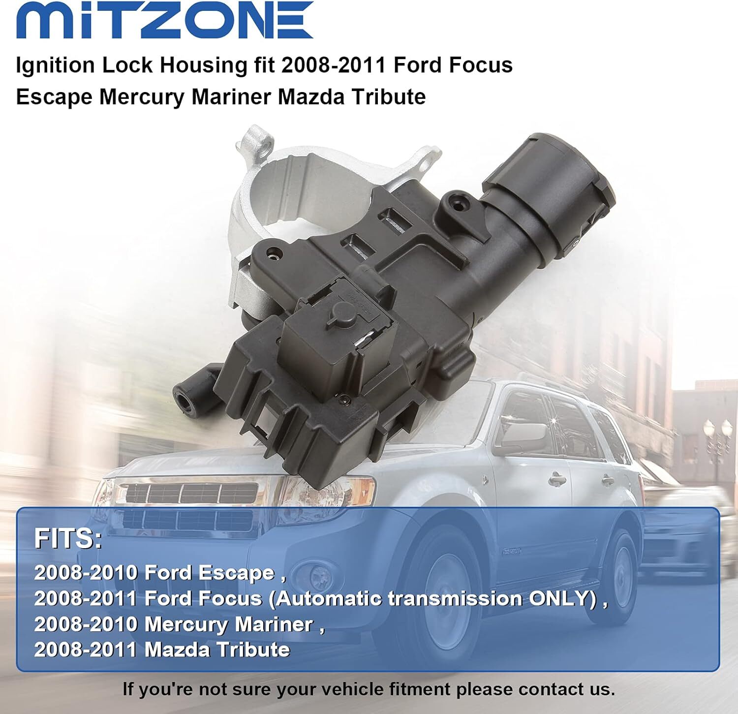 MITZONE Ignition Lock Housing with Bolt Compatible with 2008-2011 Ford Focus