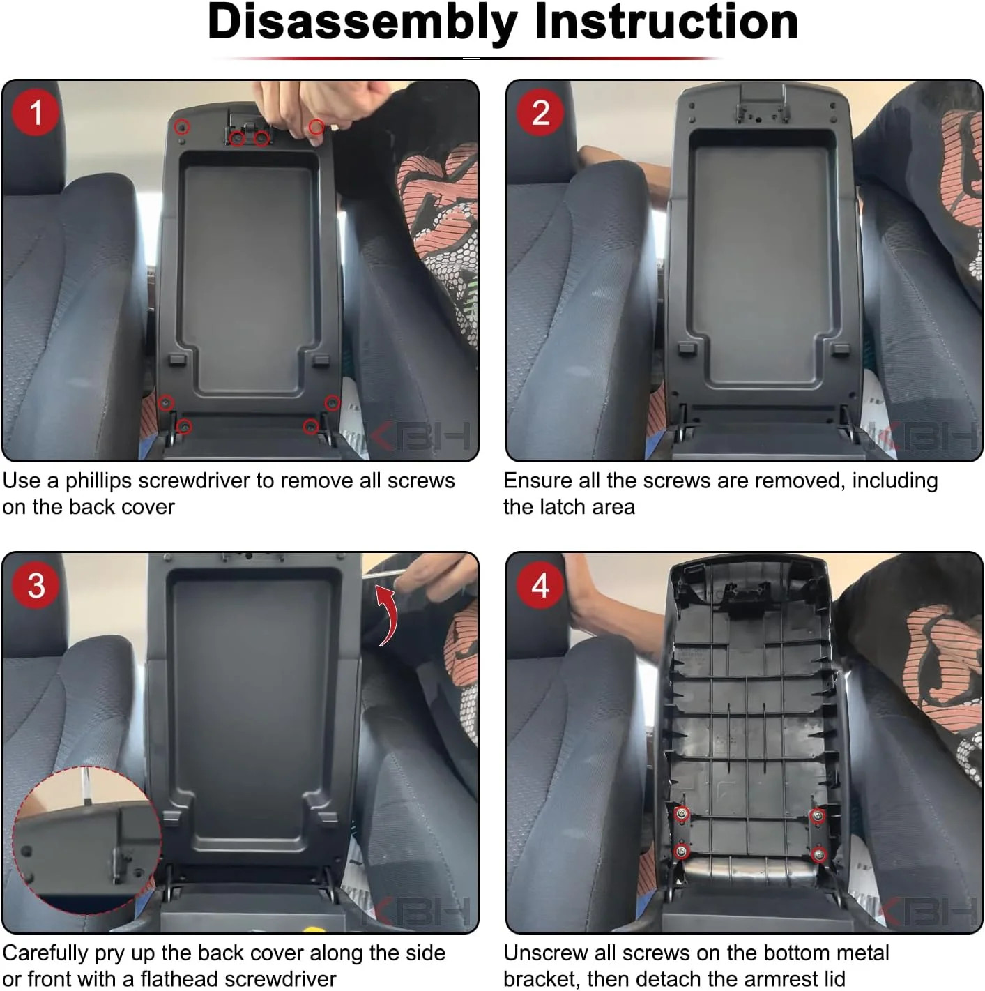 KBH Center Console Cover Replacement for Toyota Camry 2007 2008 2009 2010 2011,