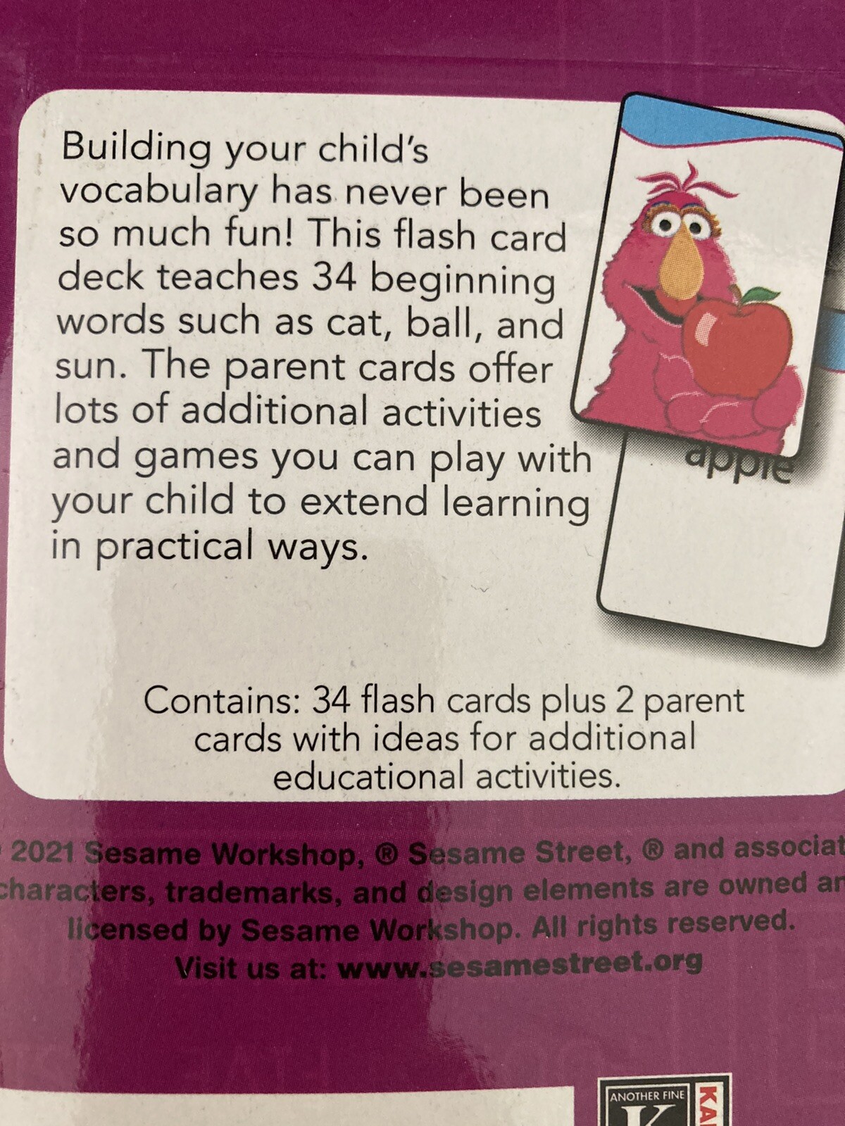 Sesame Street Beginning Words Flash Cards – Pack of 36 Cards – Ages 3+