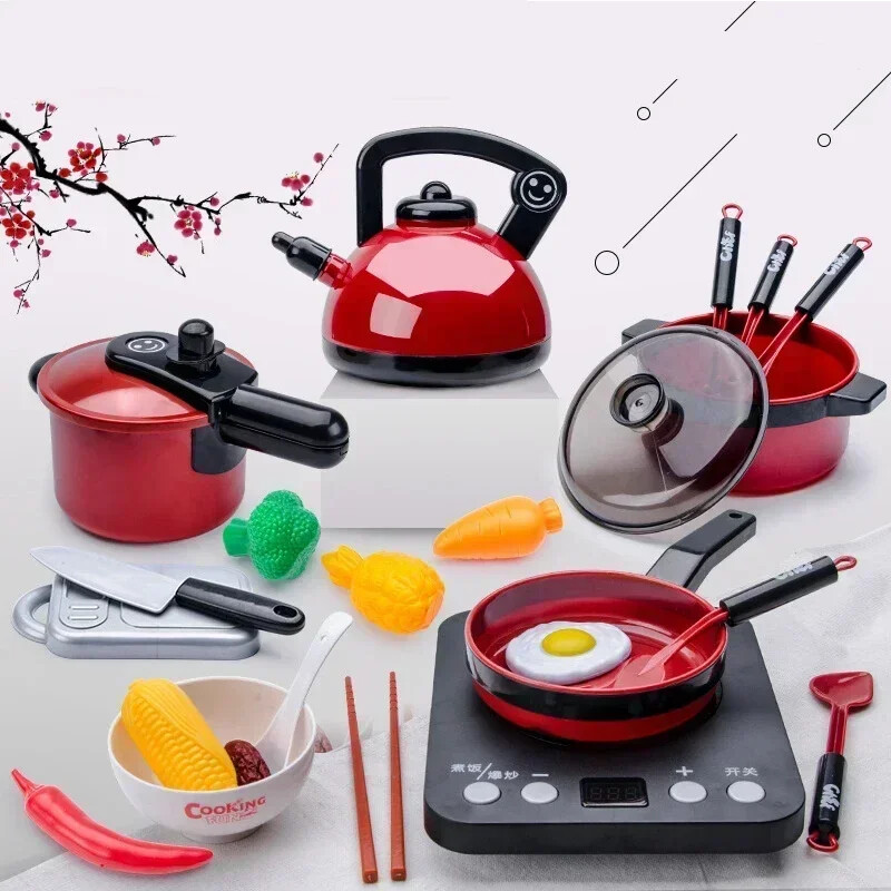 Set For Kids Girl Cooking Kitchen Toy Baby Cutting Fruit Cooking Kitchen Utensil