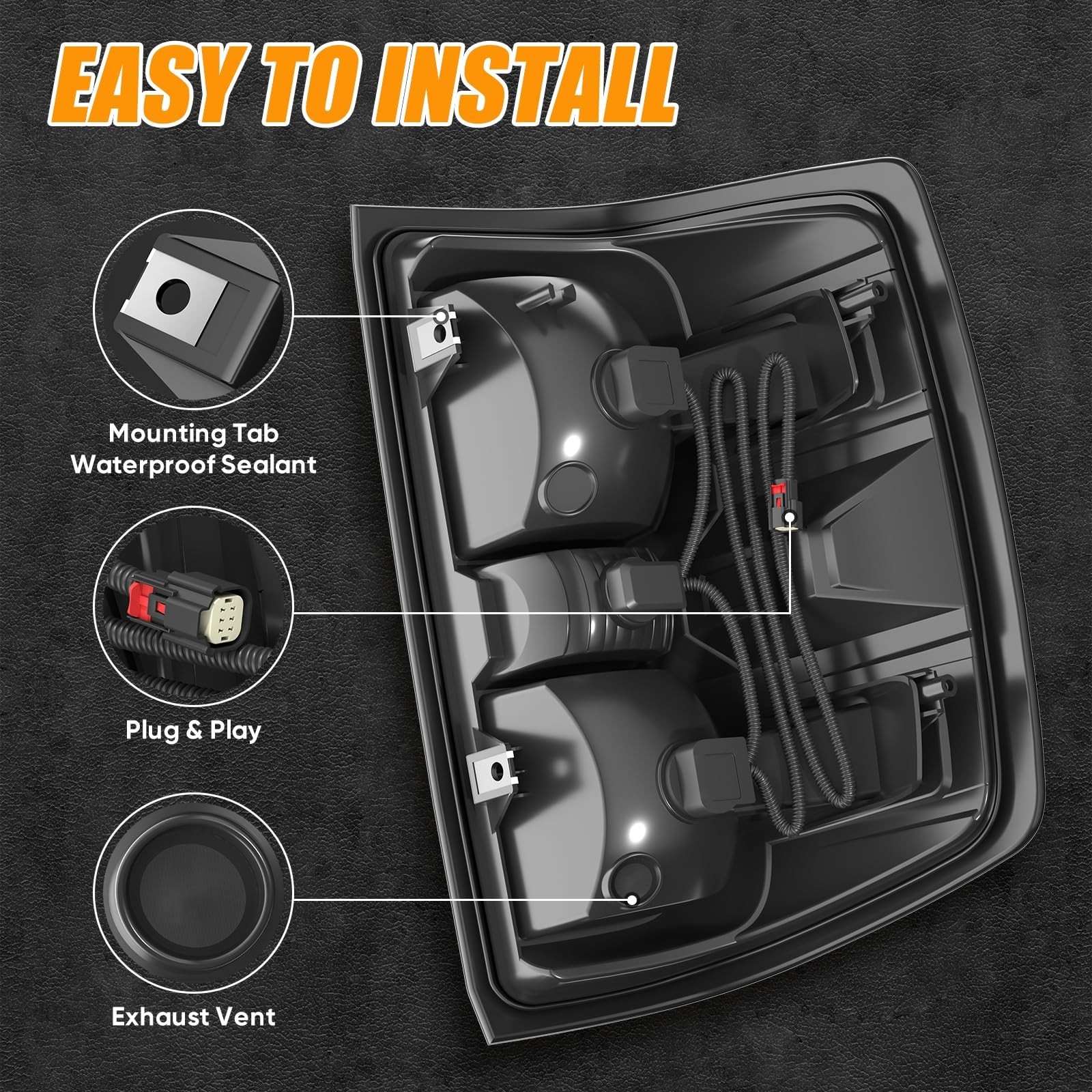 Tail Light Assembly Compatible with 2016-2019 Chevy Silverado 1500 2500 HD GM…