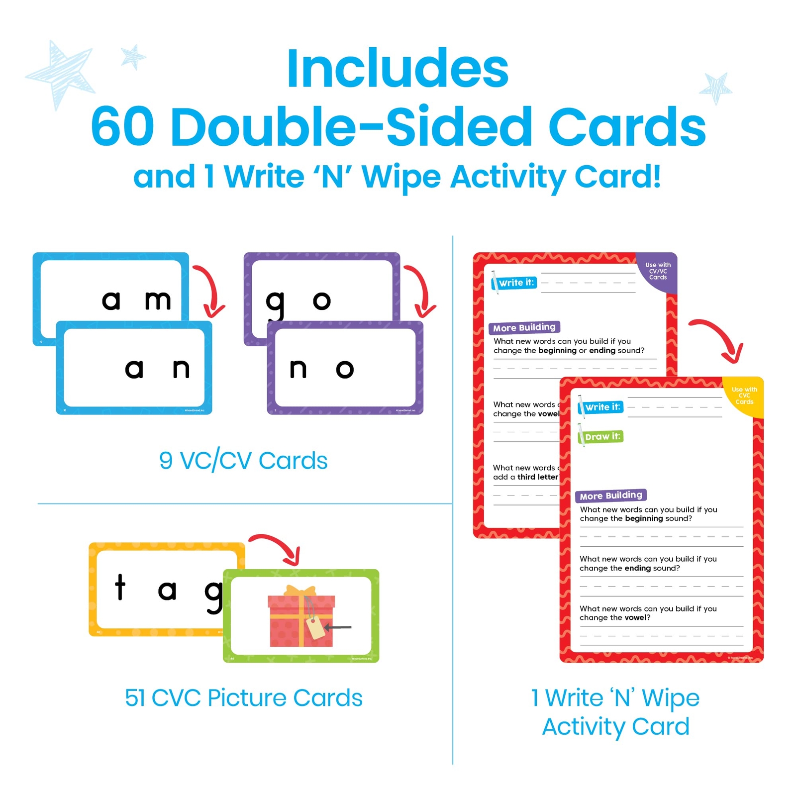 CVC Word Builder Activity Kit for Kids Spelling Reading Sight Words Learning