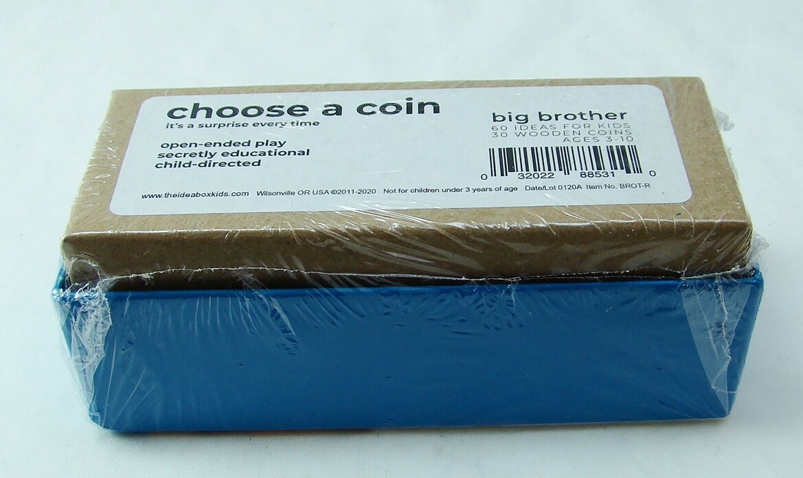 The Idea Box Kids BIG BROTHER Set of 30 2-sided Wood Activity Coins NEW