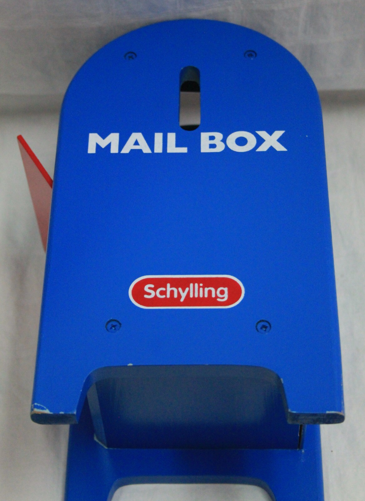 RARE! VINTAGE SCHYLLING WOODEN TOY MAILBOX SHAPE SORTER ONLY! 11″TALL NO SHAPES