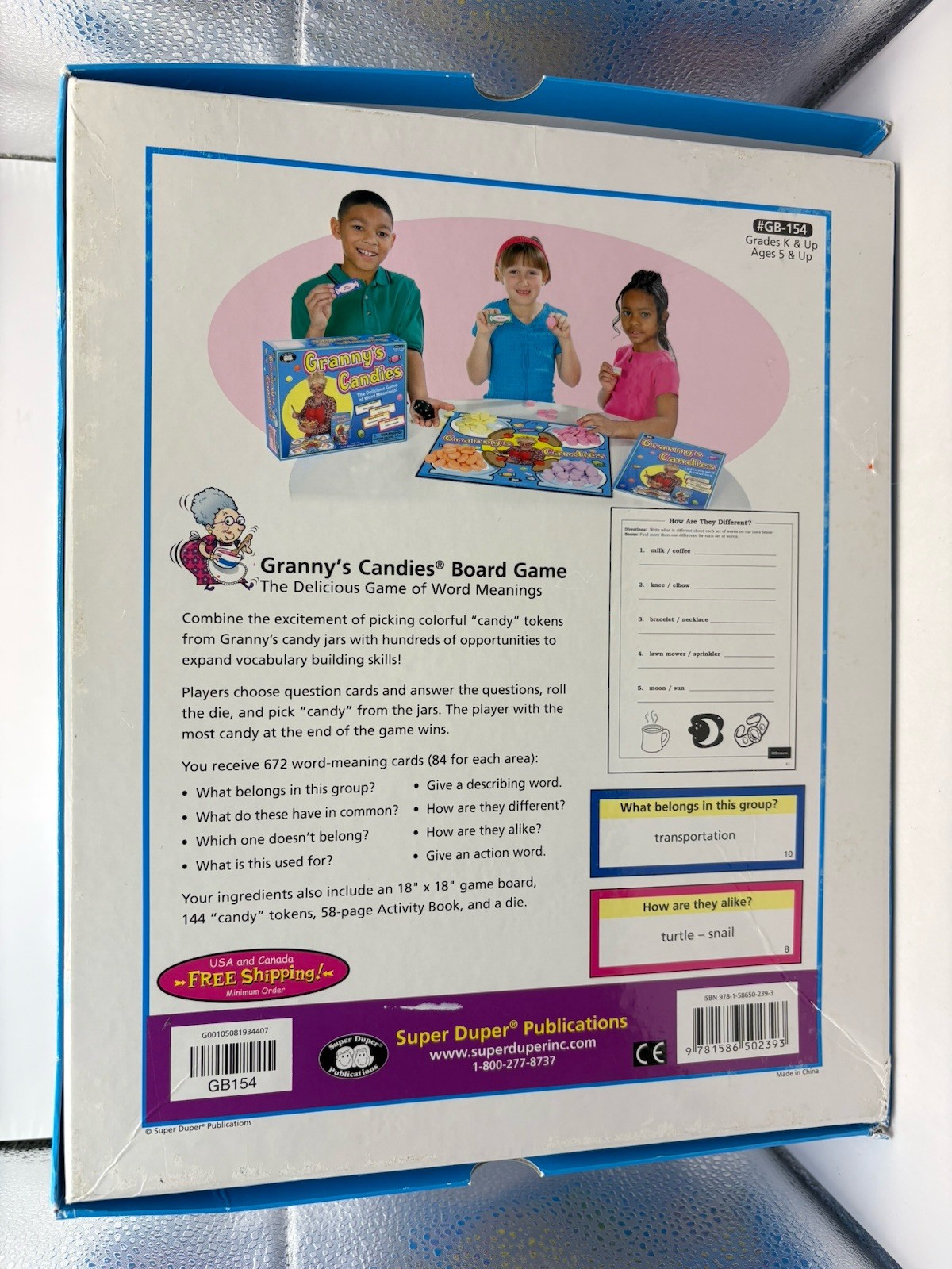 Granny’s Candies Board Game Of Word Meanings Super Duper GB-154 READ