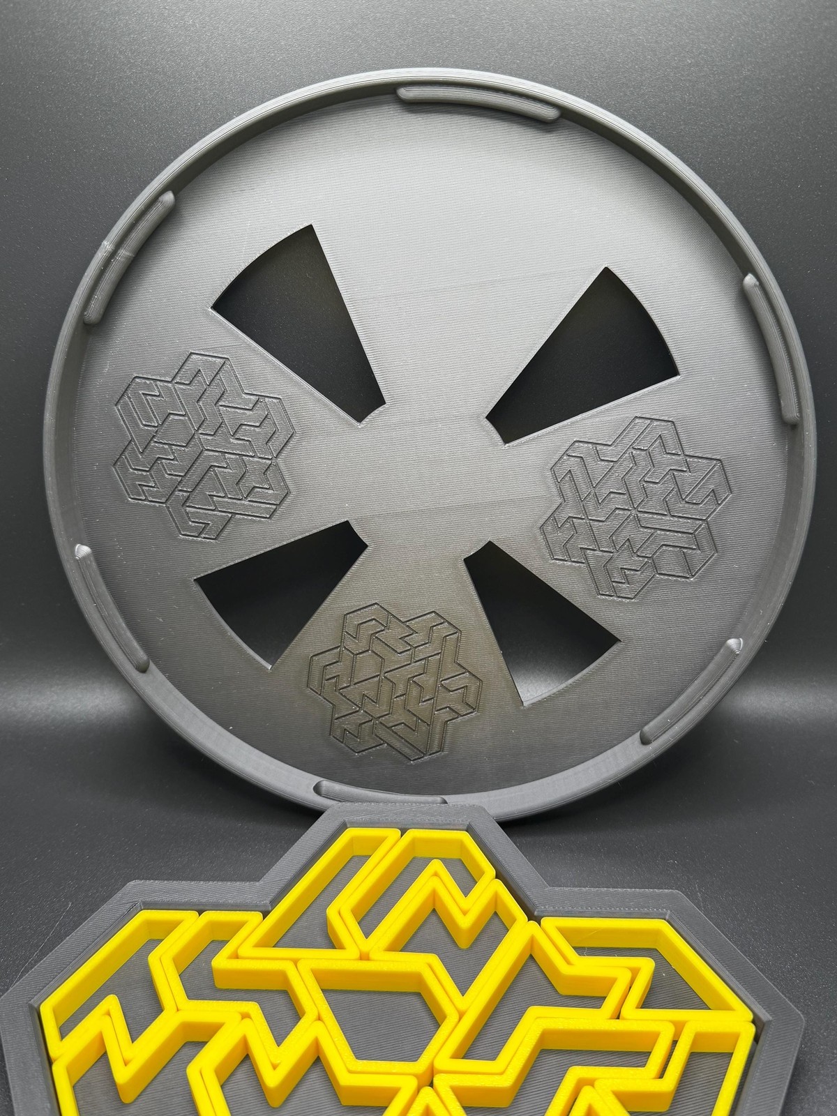 3D Printed Heptiamond Snowflake Puzzle with Box – Challenging Educational Teaser