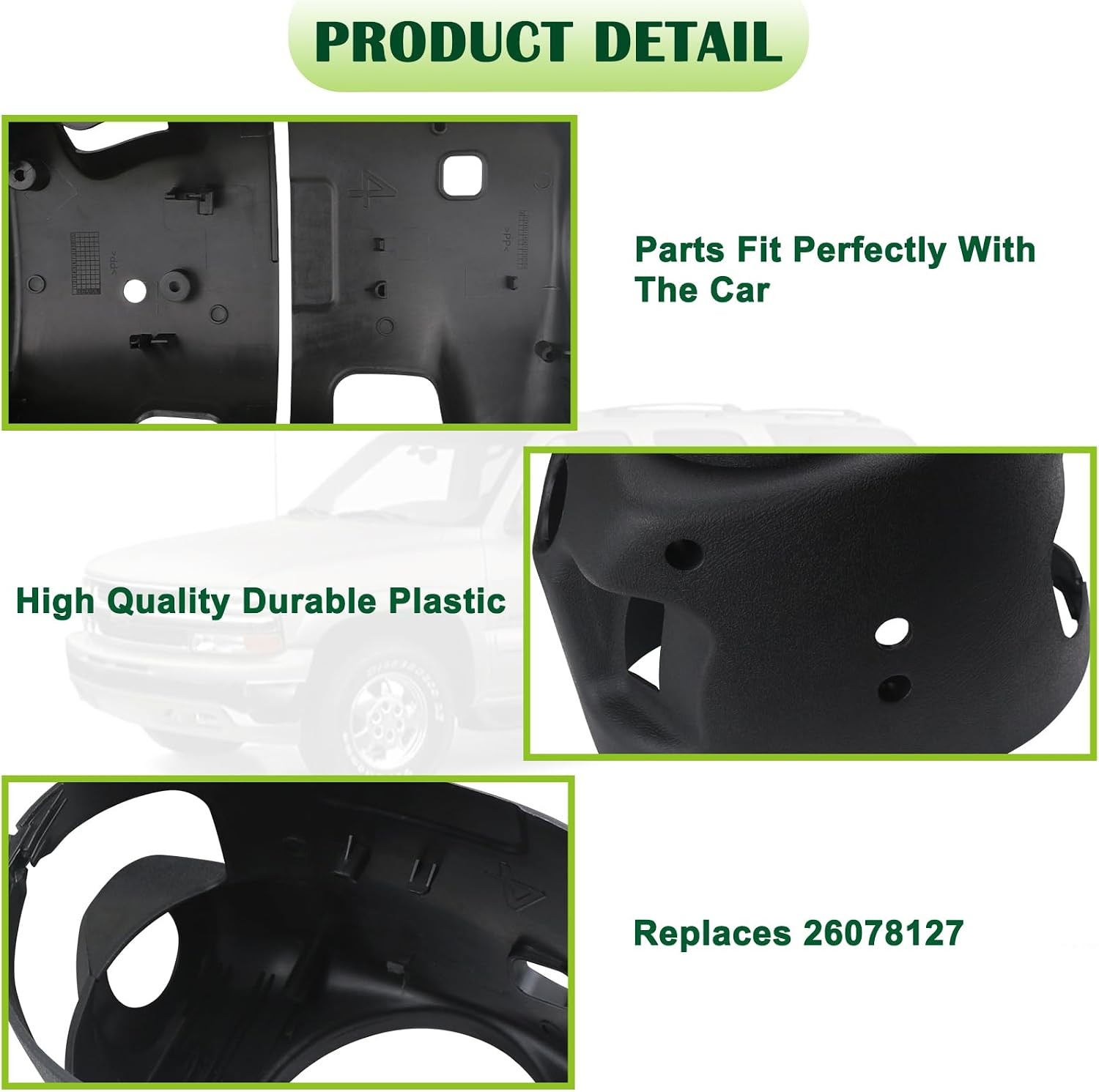Upper & Lower Steering Column Trim Cover Kit Compatible with 2001-2002 Chevy