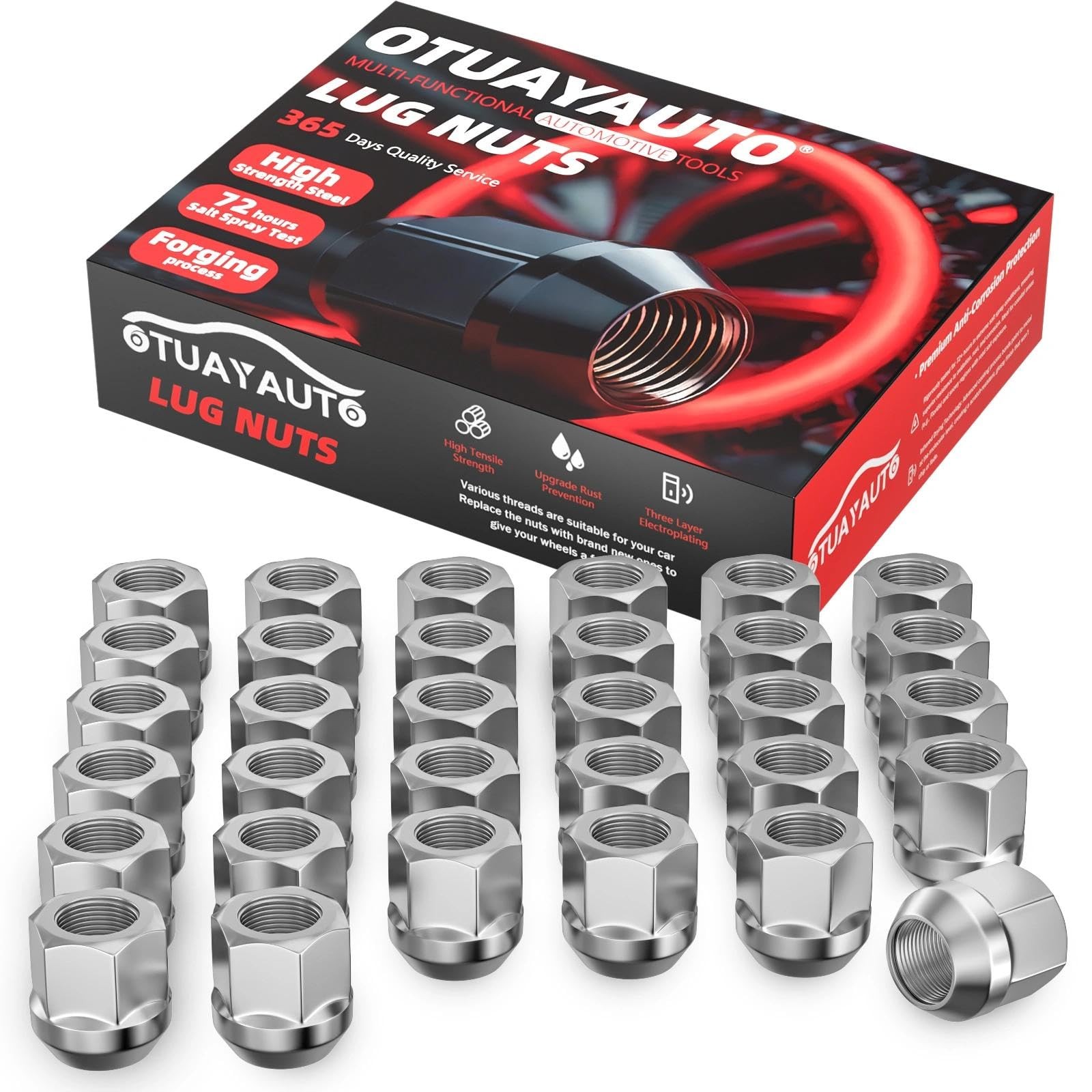 OTUAYAUTO M14x1.5 Open End Lug Nuts – Replacement for Chevy Silverado 1500, S…