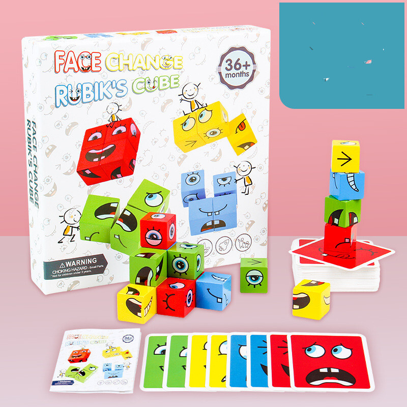 Early Education Puzzle Wooden Blocks Face-Changing Rubik’s Cube Board Game