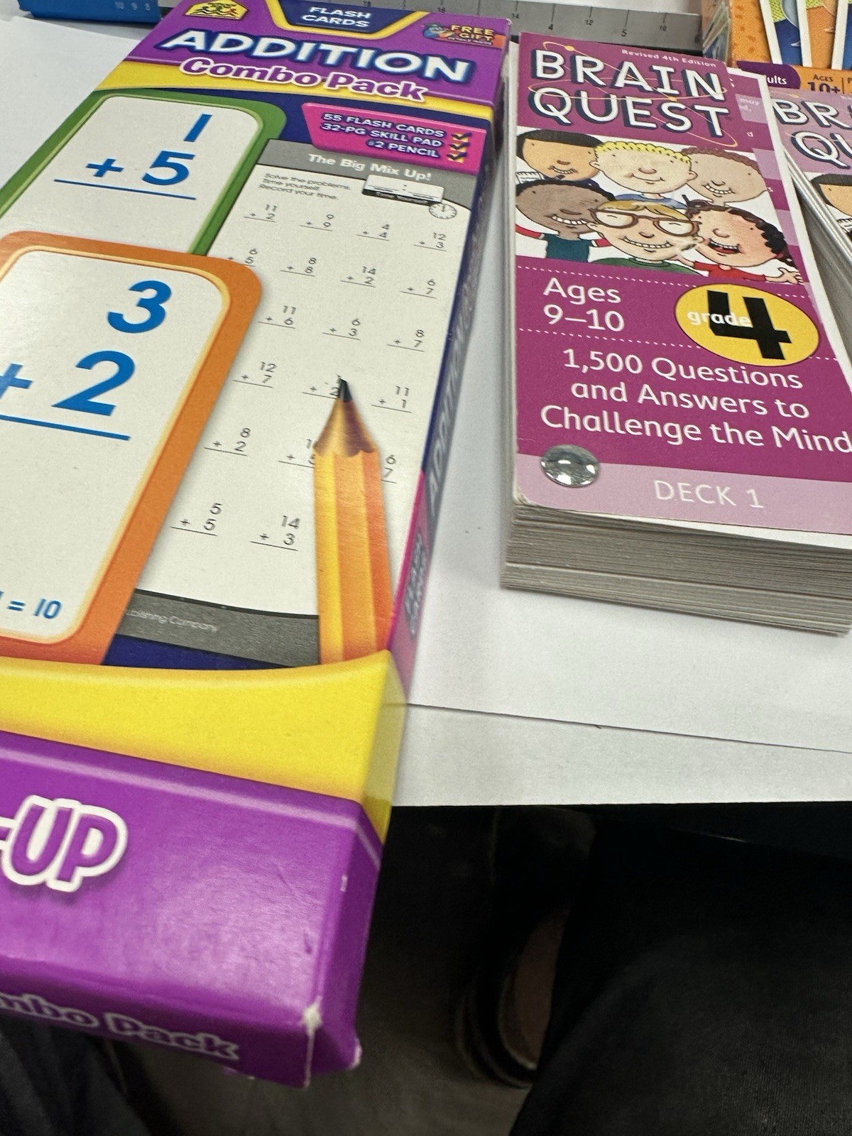 Educational Math Flash Cards & Card Games Lot – Brain Quest, Mad Gab