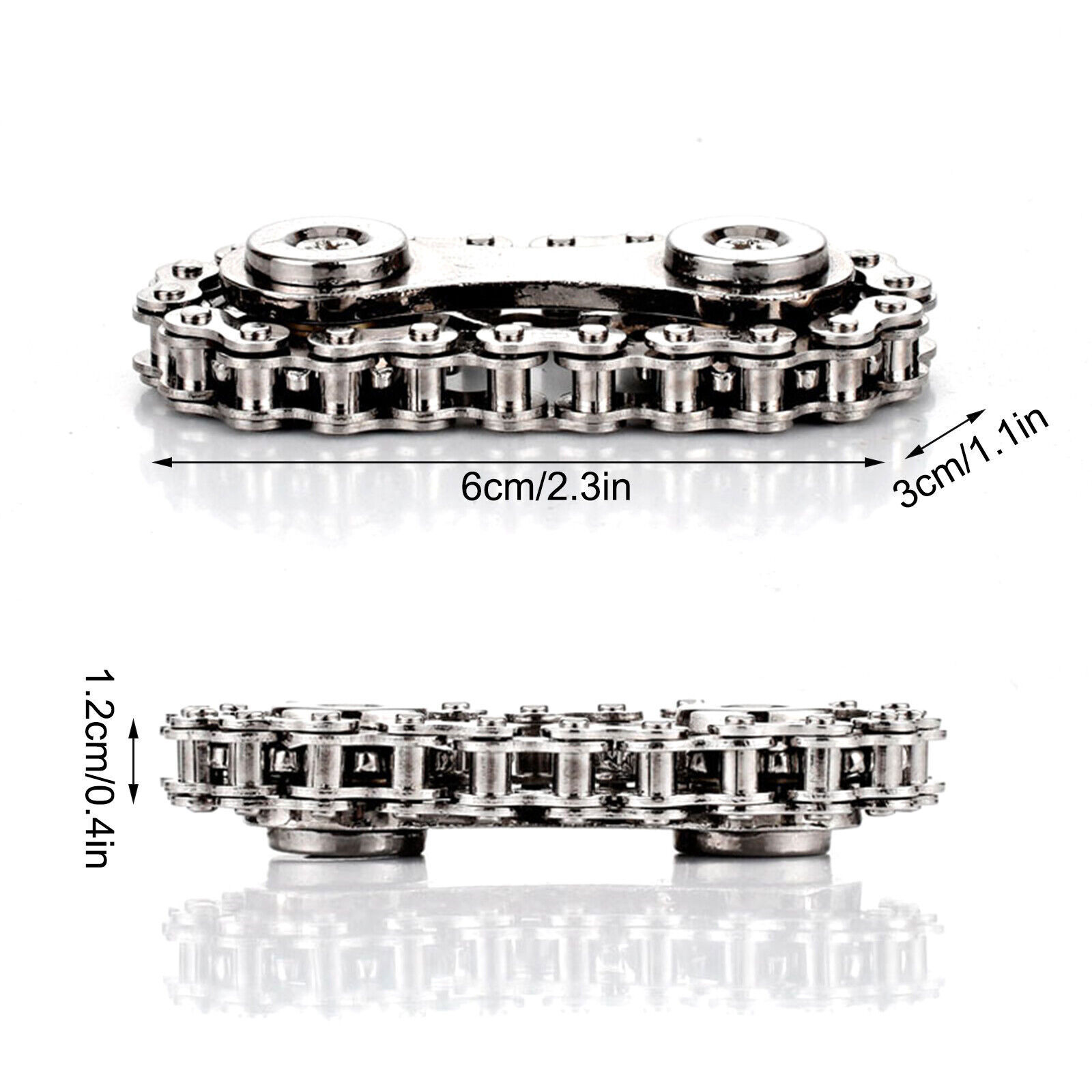 Bike Chain Gear Fidget Spinner Gyro Stainless Steel Metal Sprocket
