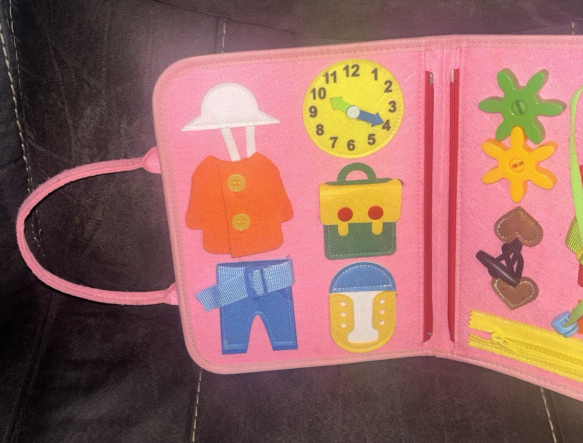 Montessori Busy Board Toddler Activity Bag Sensory Busy Toy Quiet Book Travel