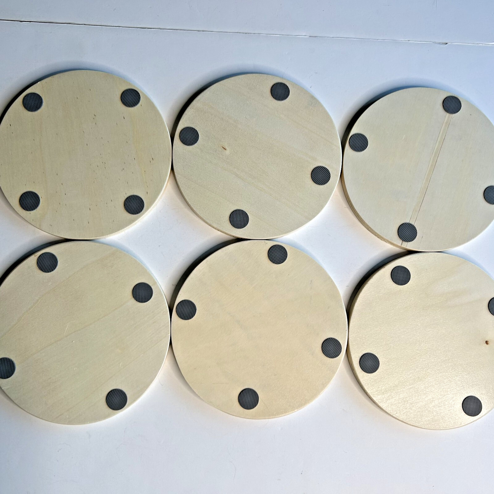 Montessori Wooden Shapes Stepping Stones 7″ Balance Colors Learning Game 6 Pcs