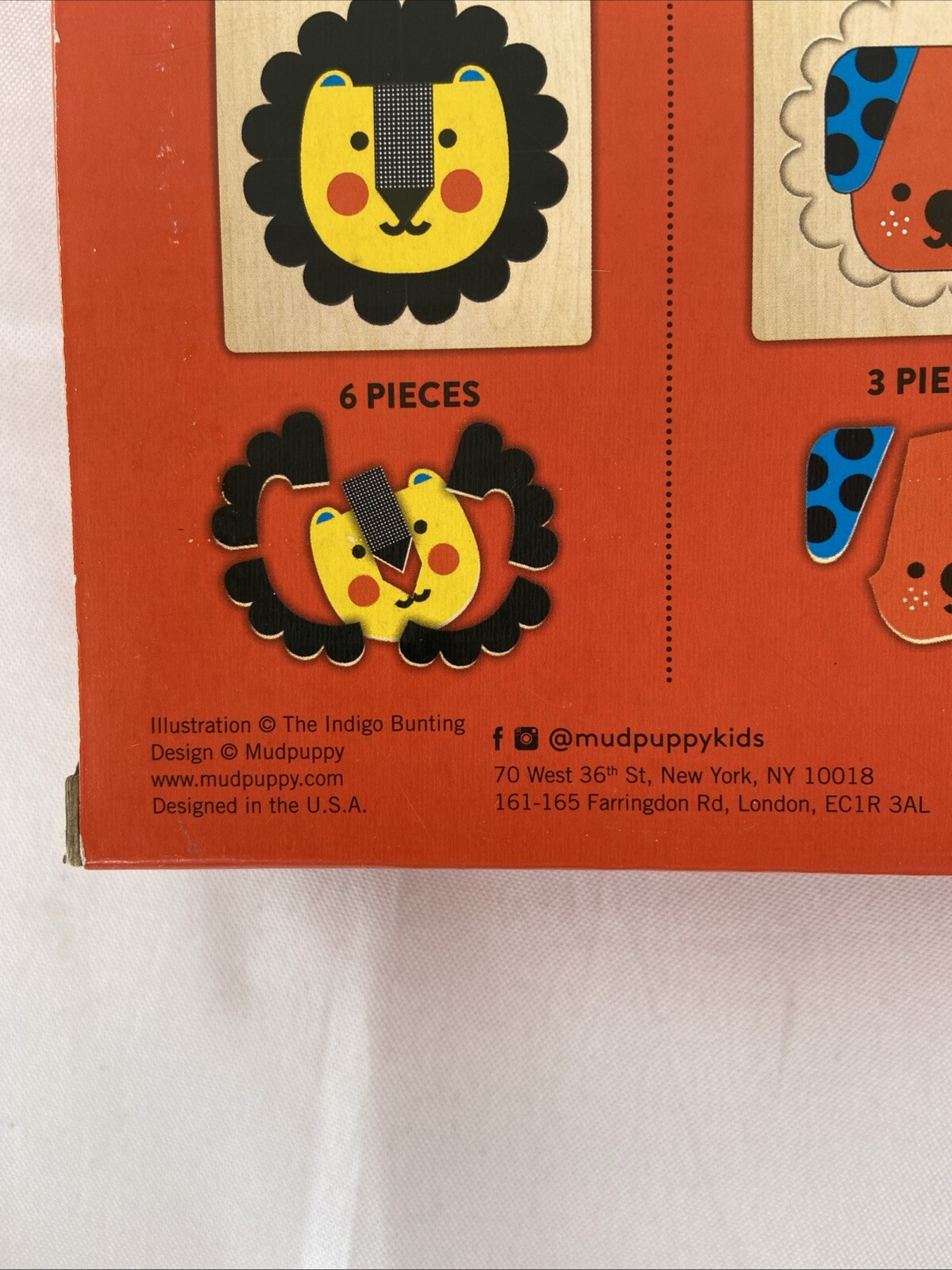 Mudpuppy 4 Layer Wood Puzzle Animal Faces Educational 12 Wooden Pieces Ages 2+