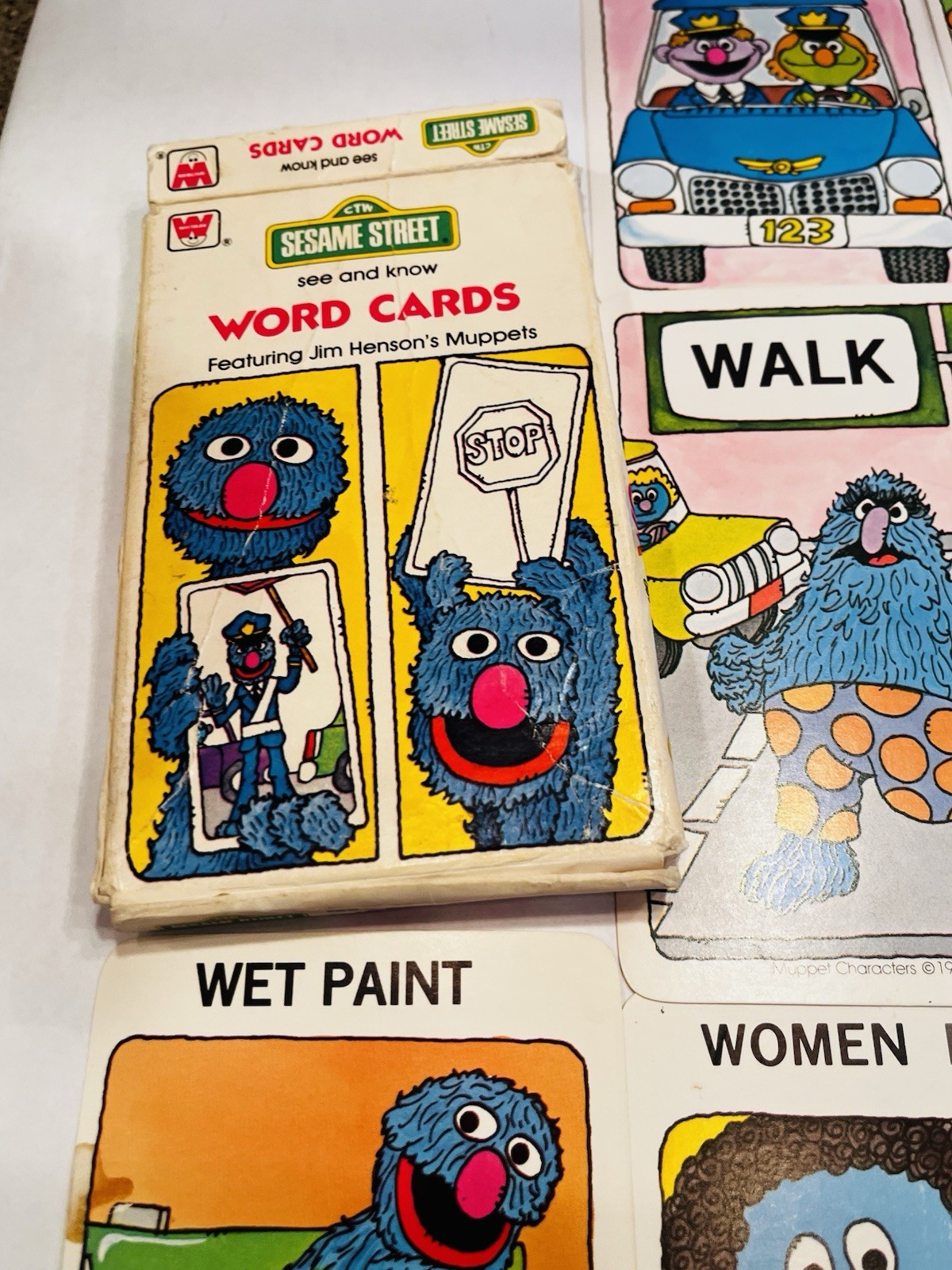 Vintage Sesame Street Word Cards Preschool Learning *MISSING 1 CARD* BIN 53