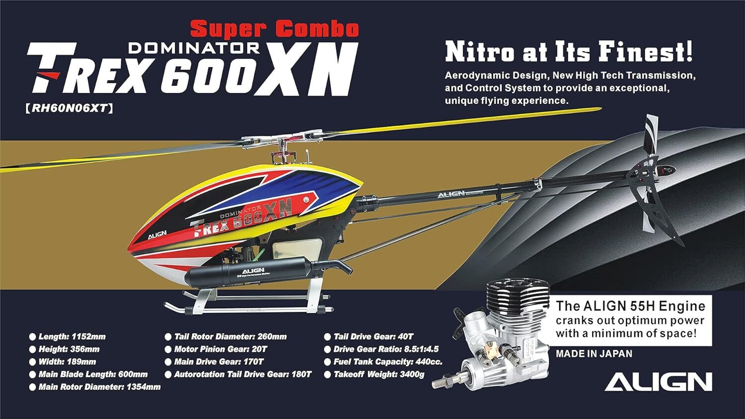 ZYHOBBY 3D RC Helicopter T-REX 600XN Super Combo, Hobby, Gas Powered, 14+,