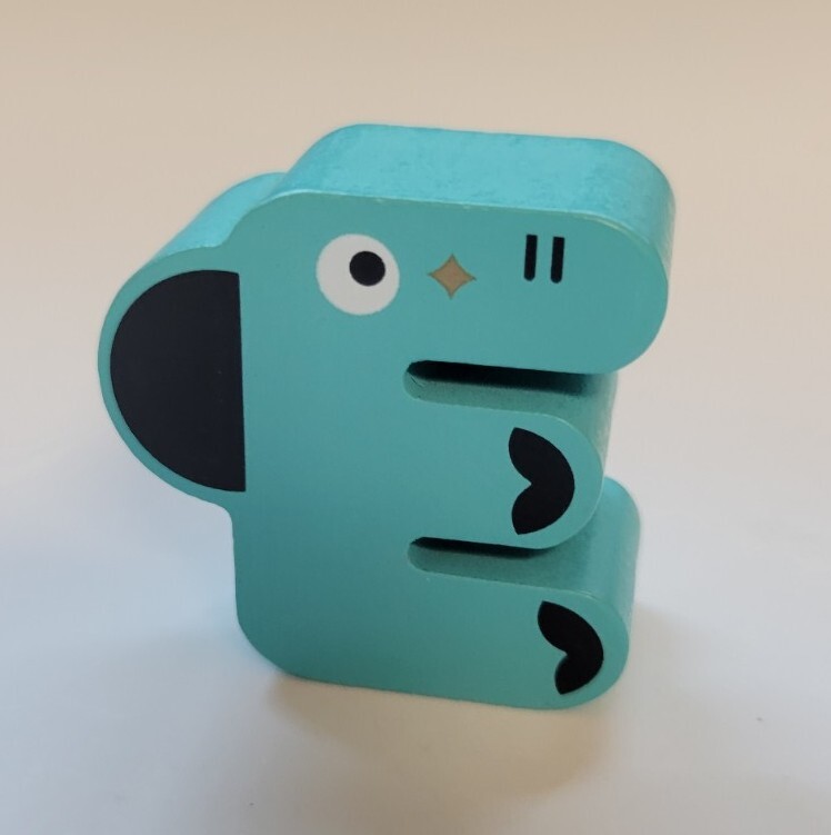 FAO Schwarz Toy Wood Alphabet Puzzle Animal Replacement Teal Elephant “E” Only