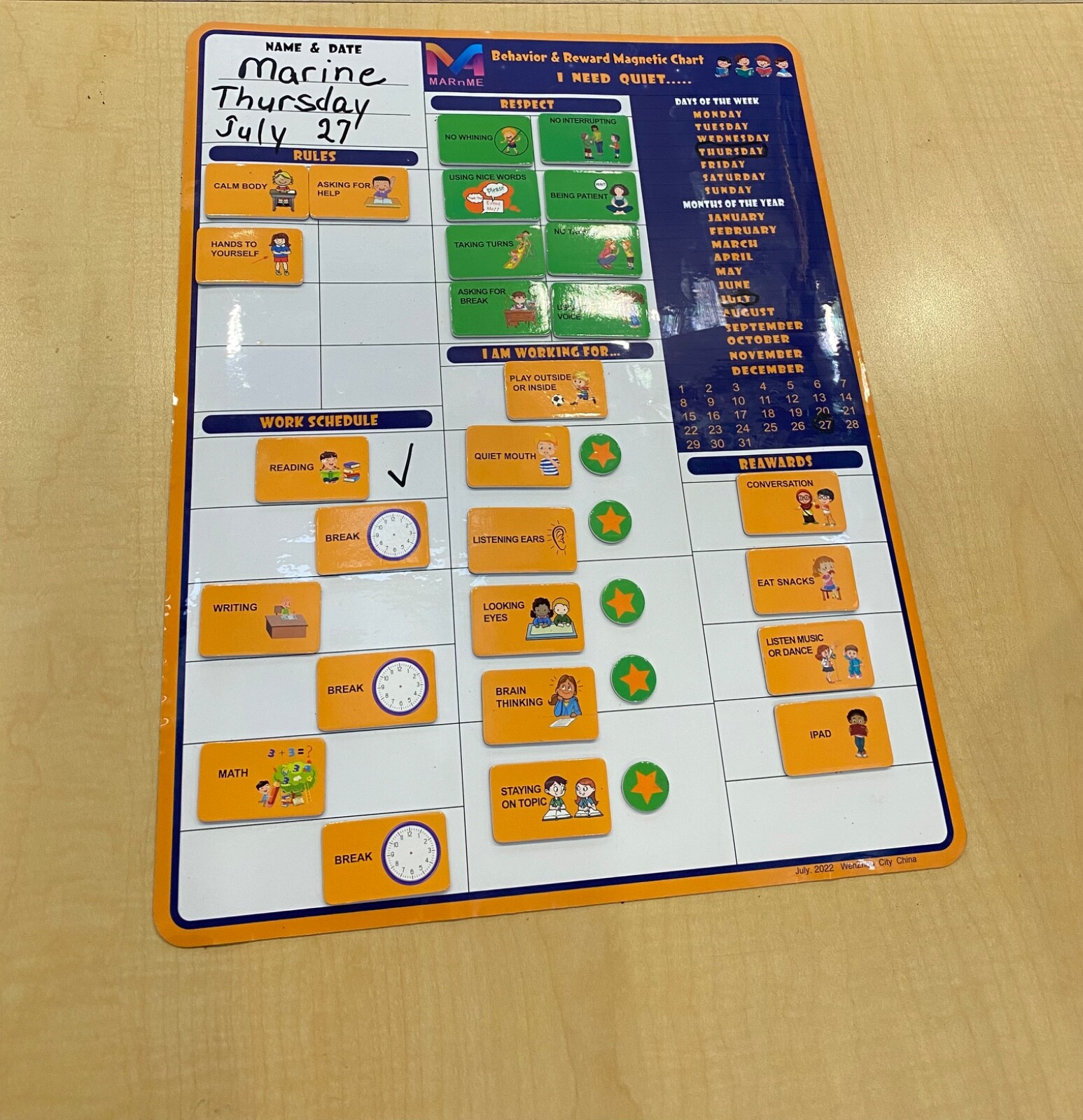  kids reward chart, behavior reward chart, good behavior chart for ADHD, autism 