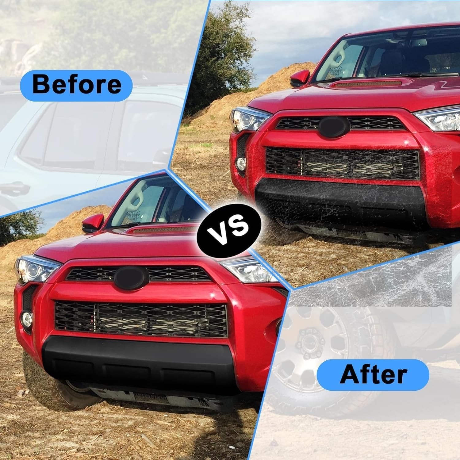 16-24 Toyota 4Runner 2PCS Front & Rear Lower Valance Panel Bumper Molding