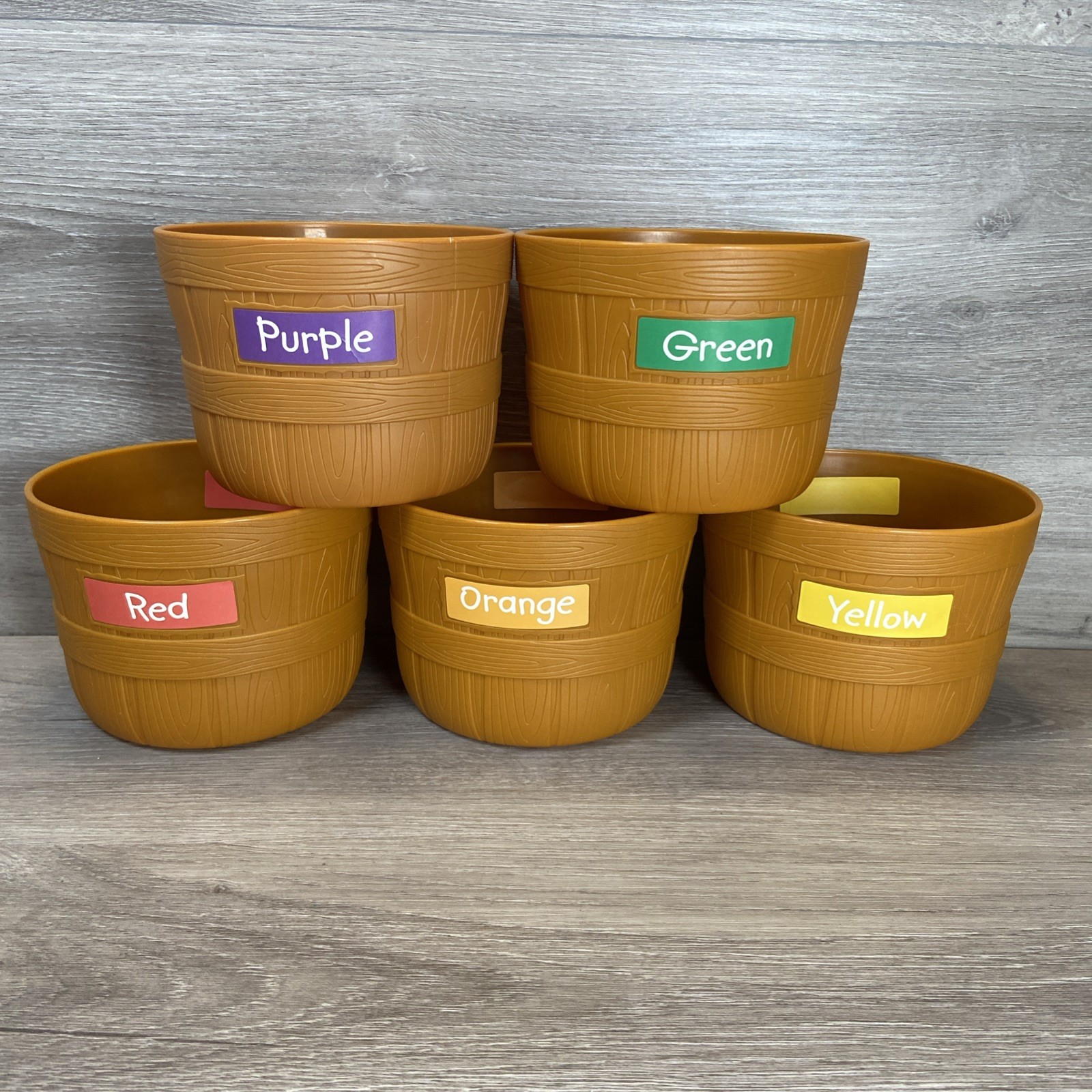 Learning Resources Color Sorting Buckets 5 Bushel Baskets Farmers Market