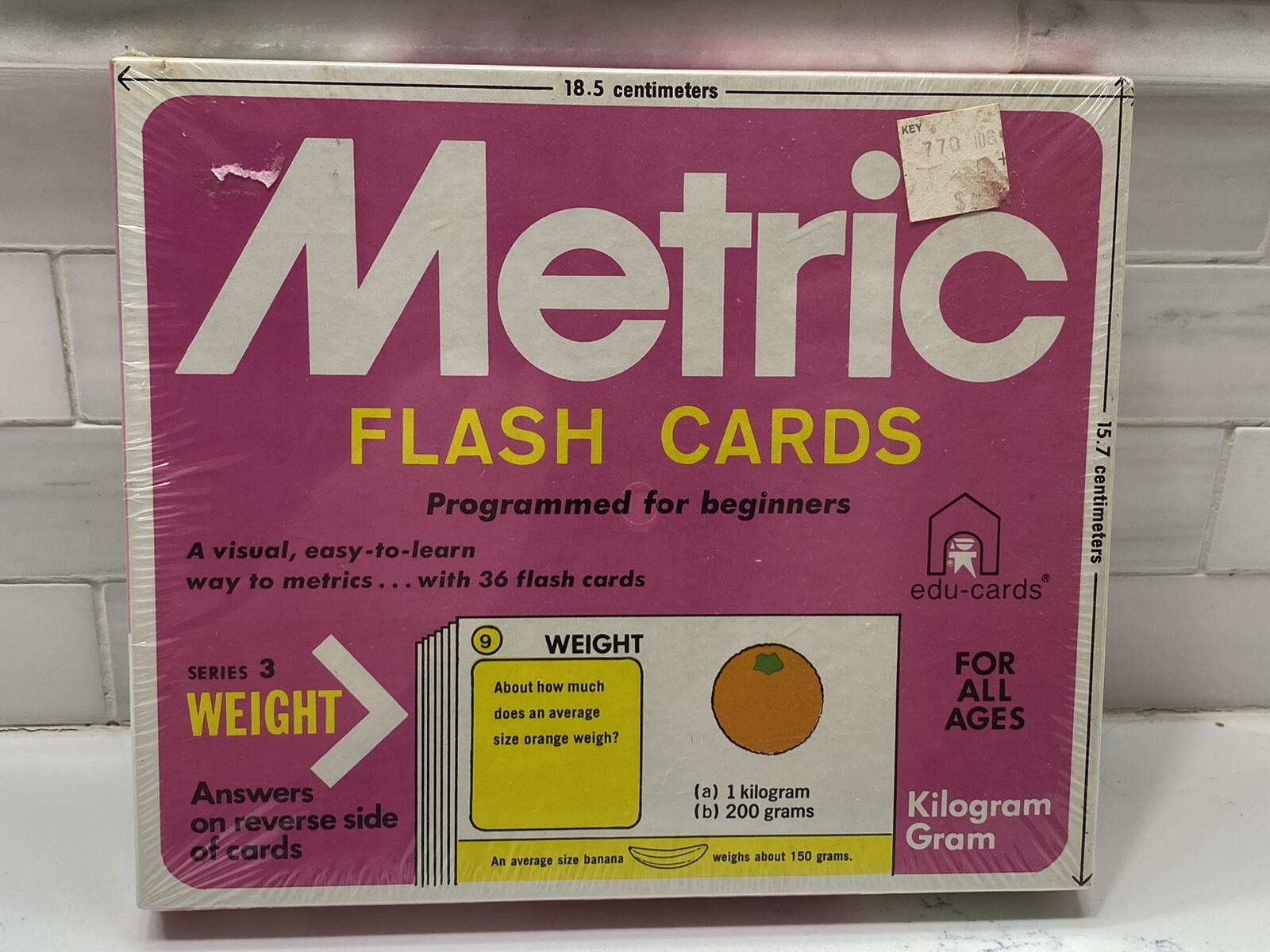 Vintage 1976 Edu-Cards Metric Flash Cards No. 267 WEIGHT New Sealed! Series 3