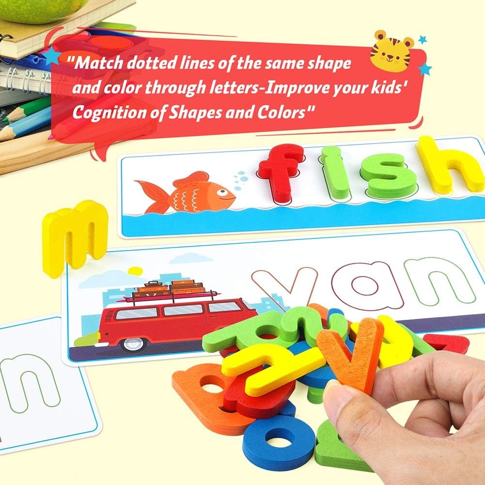 Learning Toys for 3 4 5 6 Years Old Boys and Girls – See & Spell CVC Word Builde