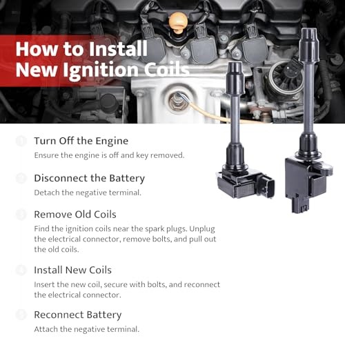 NPAUTO Ignition Coil Pack Front Rear Replacement for 3.0L V6 2000 2001 Infiniti