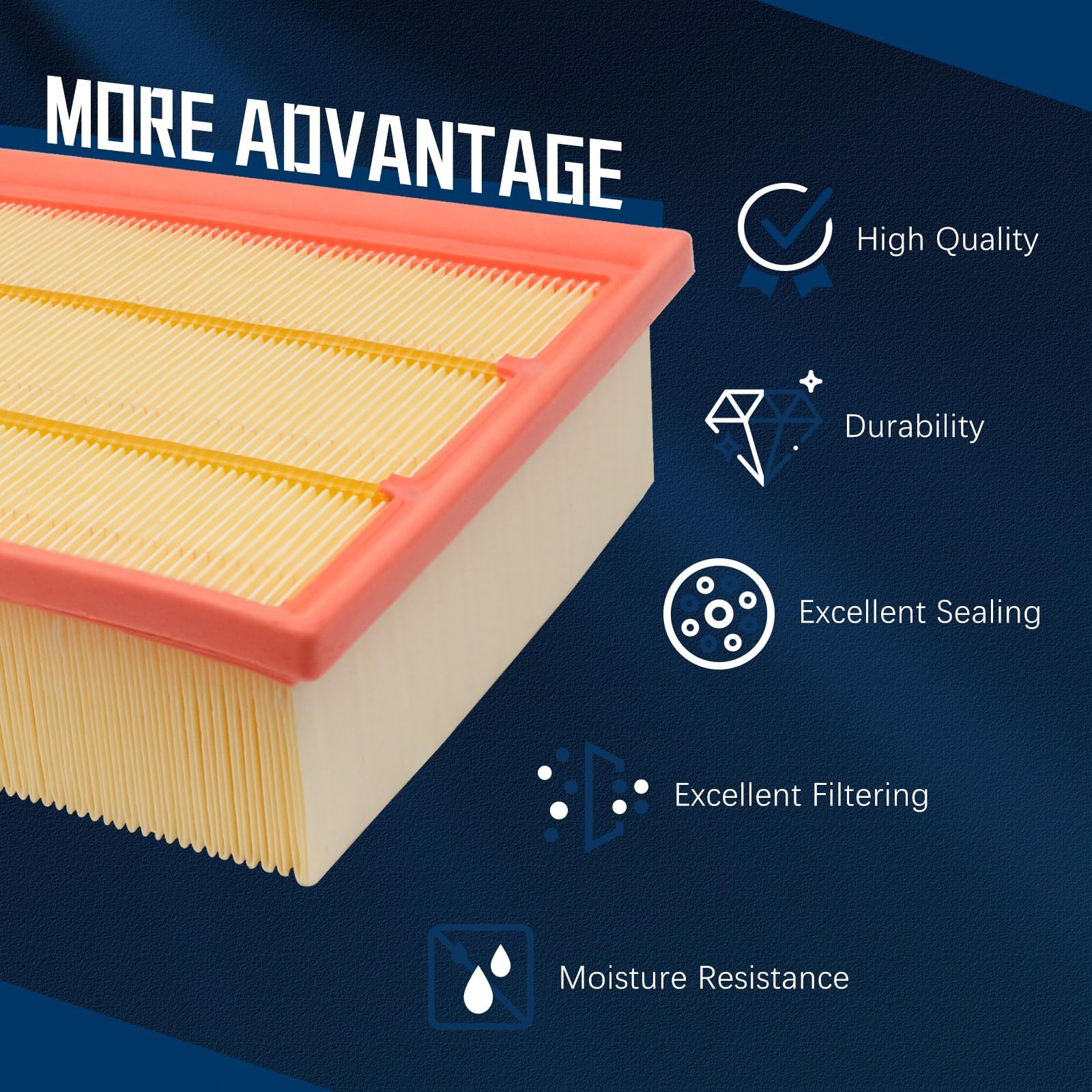 Engine Air Filter Compatible With 2018-2024 Jeep Wrangler 2.0L/3.6L 2020-2024 Je