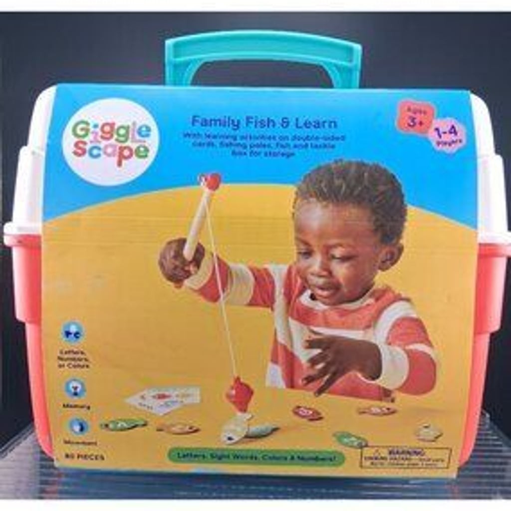 Gigglescape Family Fish & Learn Educational Fishing Game Set