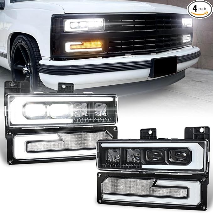 LED Headlight Assembly 500% Bright Anti-glare Headlights with Welcome DRL Turn
