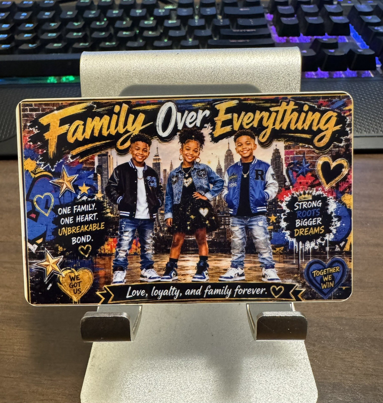 Custom Family Portrait Novelty PVC Card – Personalized Keepsake Gift