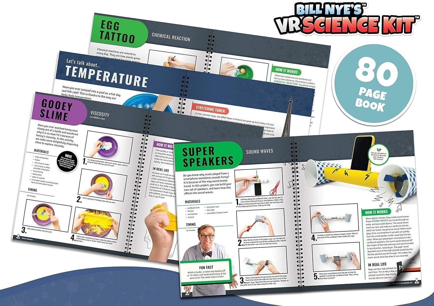 Abacus Brands Bill Nye’s VR Science Kit – Virtual Reality Kids Science Kit, Book