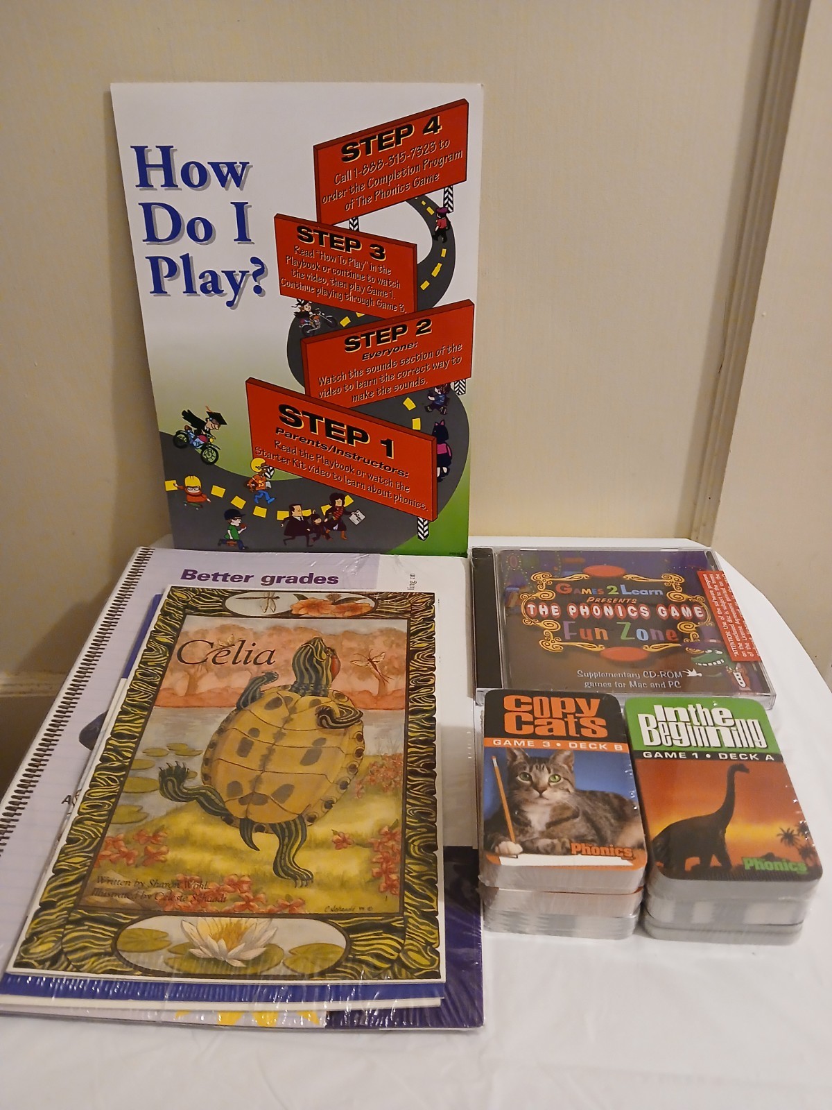 The Phonics Game Starter Kit CD-ROM Sealed Cards Incomplete Bingo PSK01-00 READ