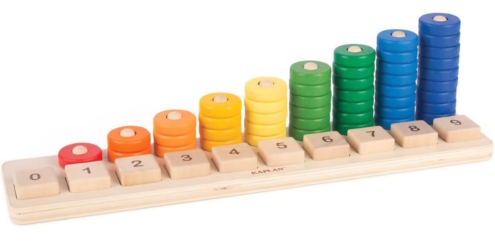 Kaplan Early Learning Colorful Wooden Stack & Sort Board Colorful w Number Block