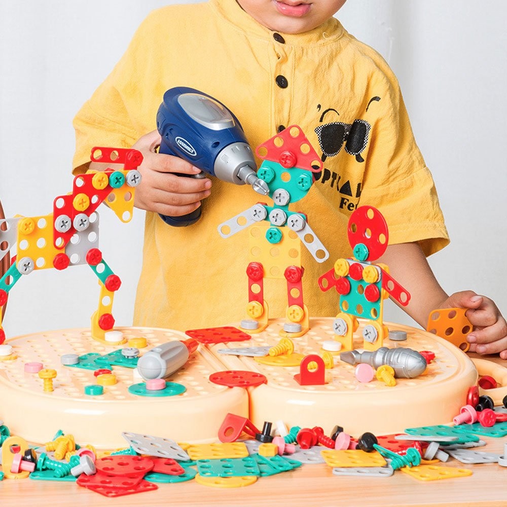 Creative Electric Drill Bits Puzzle Toy Assembly Kids Tool Box Birthday Gift JQ