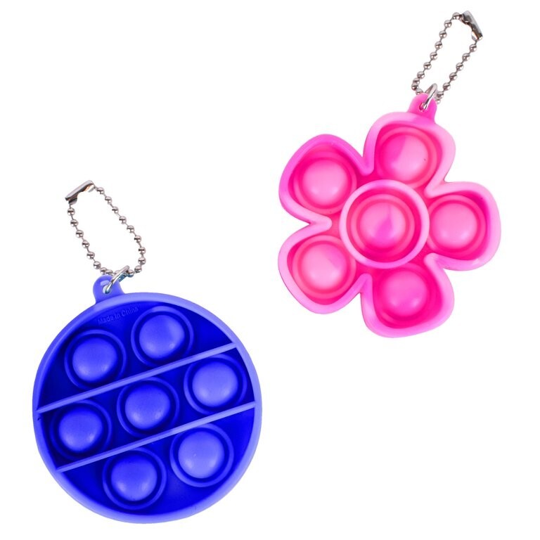 LOT of 2) Giggle Zone 2pk Mini Waffle Pops Keychain Popit Fidget Stress Reliever