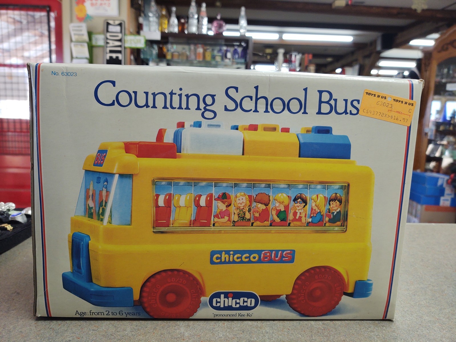 Vintage CHICCO Italy 63023 COUNTING Numbers SCHOOL BUS Complete – Original Box