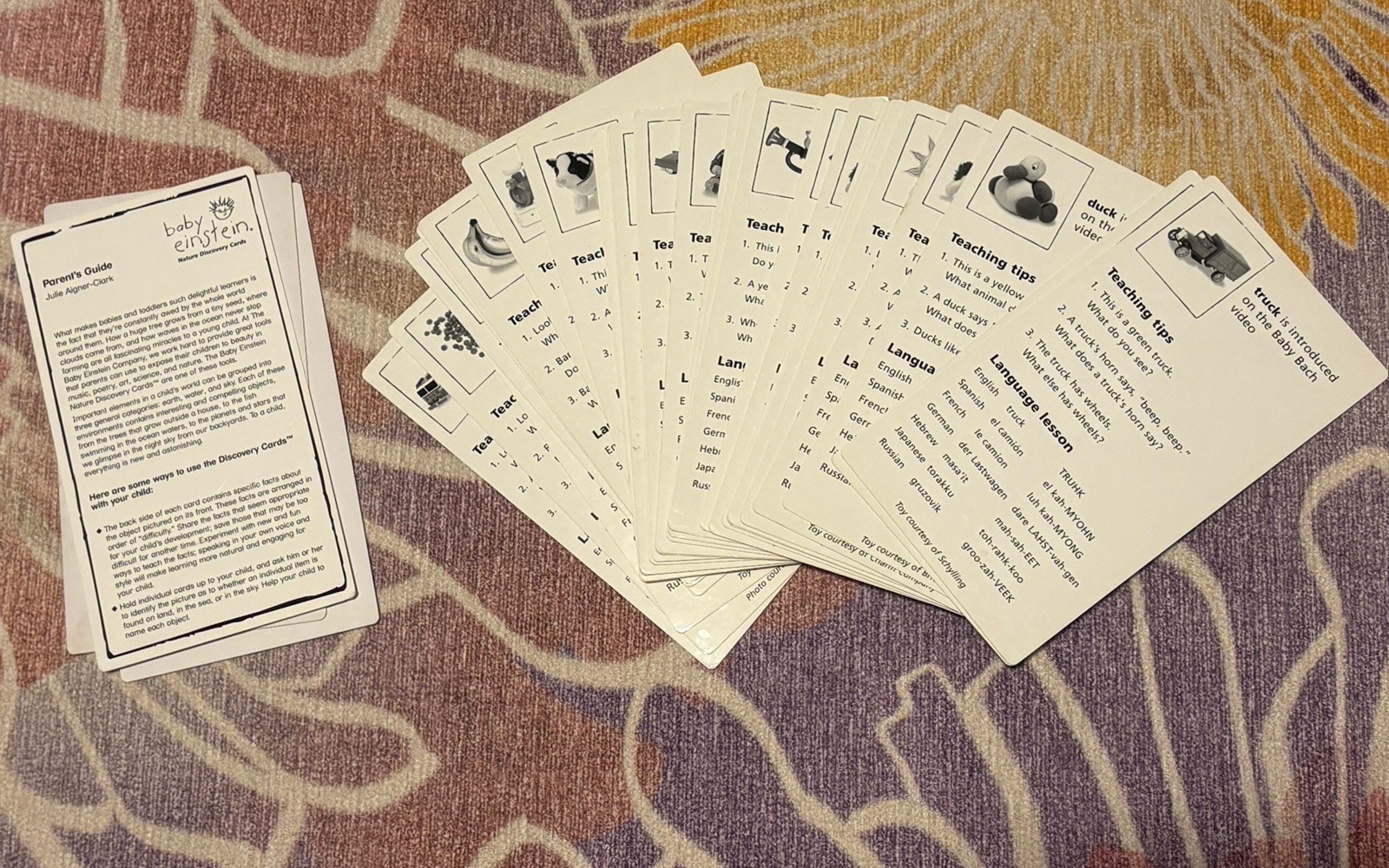 Baby Einstein Language Discovery Cards Educational Words Babies 1999 Complete