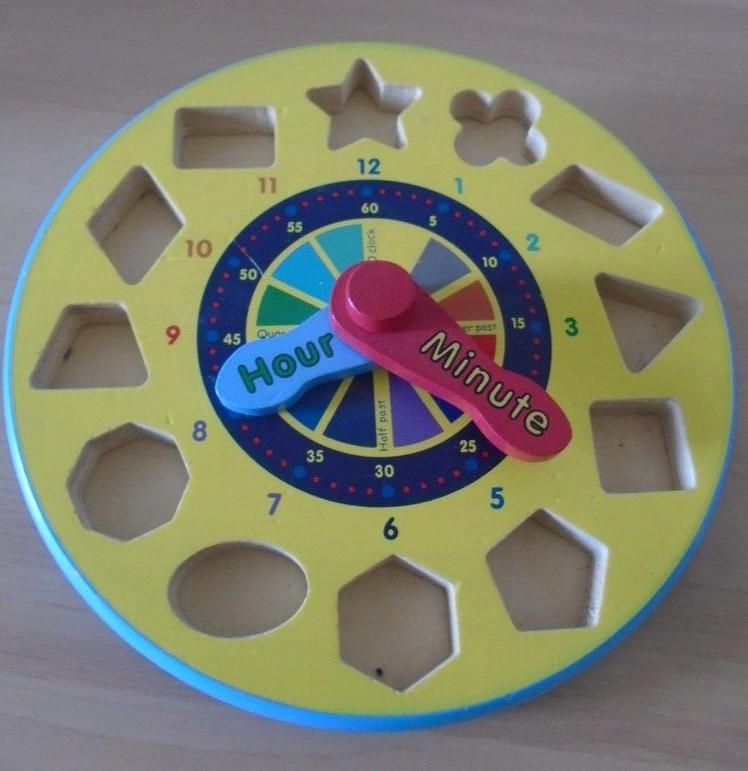 Melissa & Doug Learning Wood Shape Sorting Clock