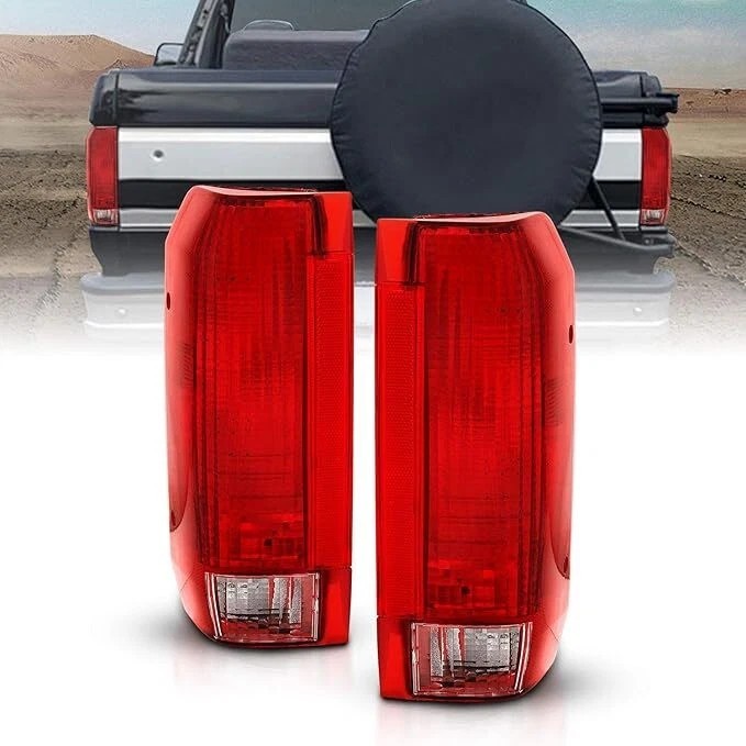 89-96 Ford F150 Bronco 89-98 Ford F250 F350 Red Tail Lights Assembly Pair DOT