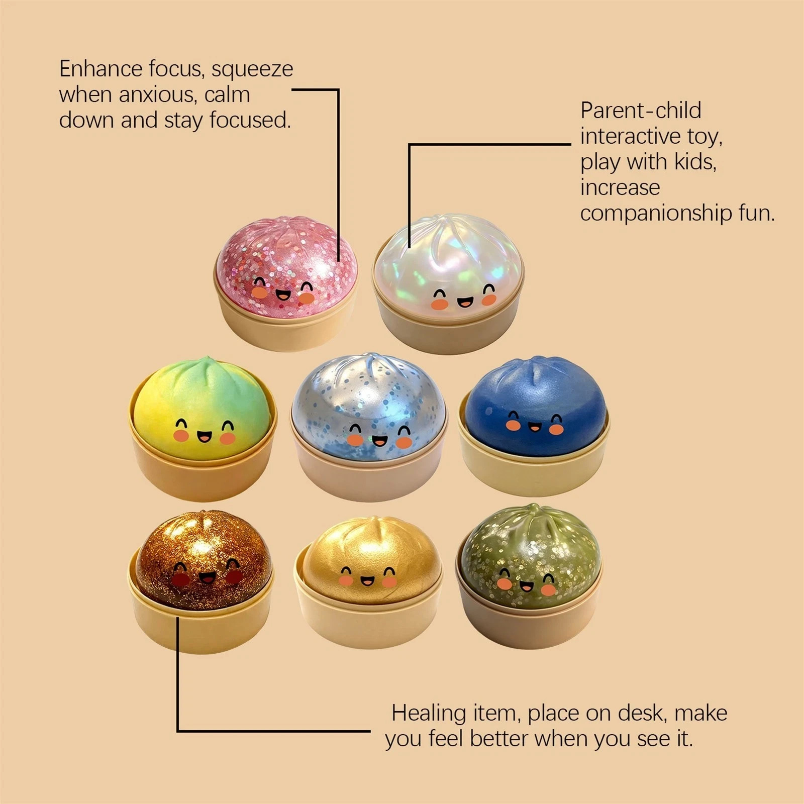 Five Below Mystery Squishy Bun Dumpling RARE GLITTER Limited Edition
