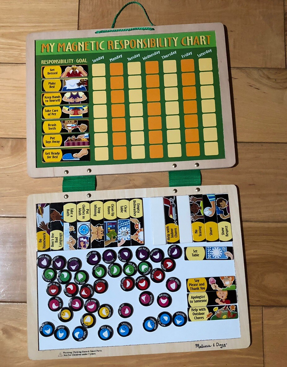 Melissa & Doug My Magnetic Responsibility Chart Child’s Wood Value & Chores