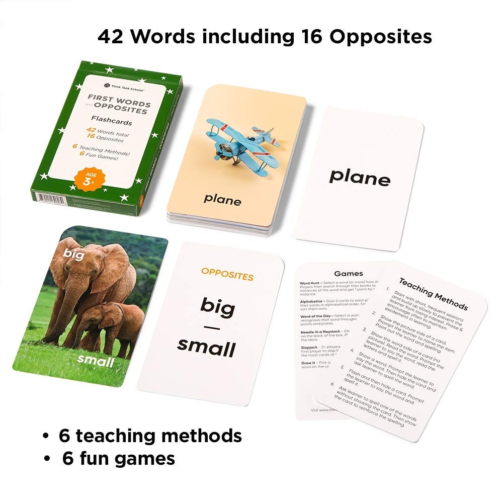Educational Flash Cards Set for Kids – 180 Jumbo Cards for Learning Alphabet, Nu