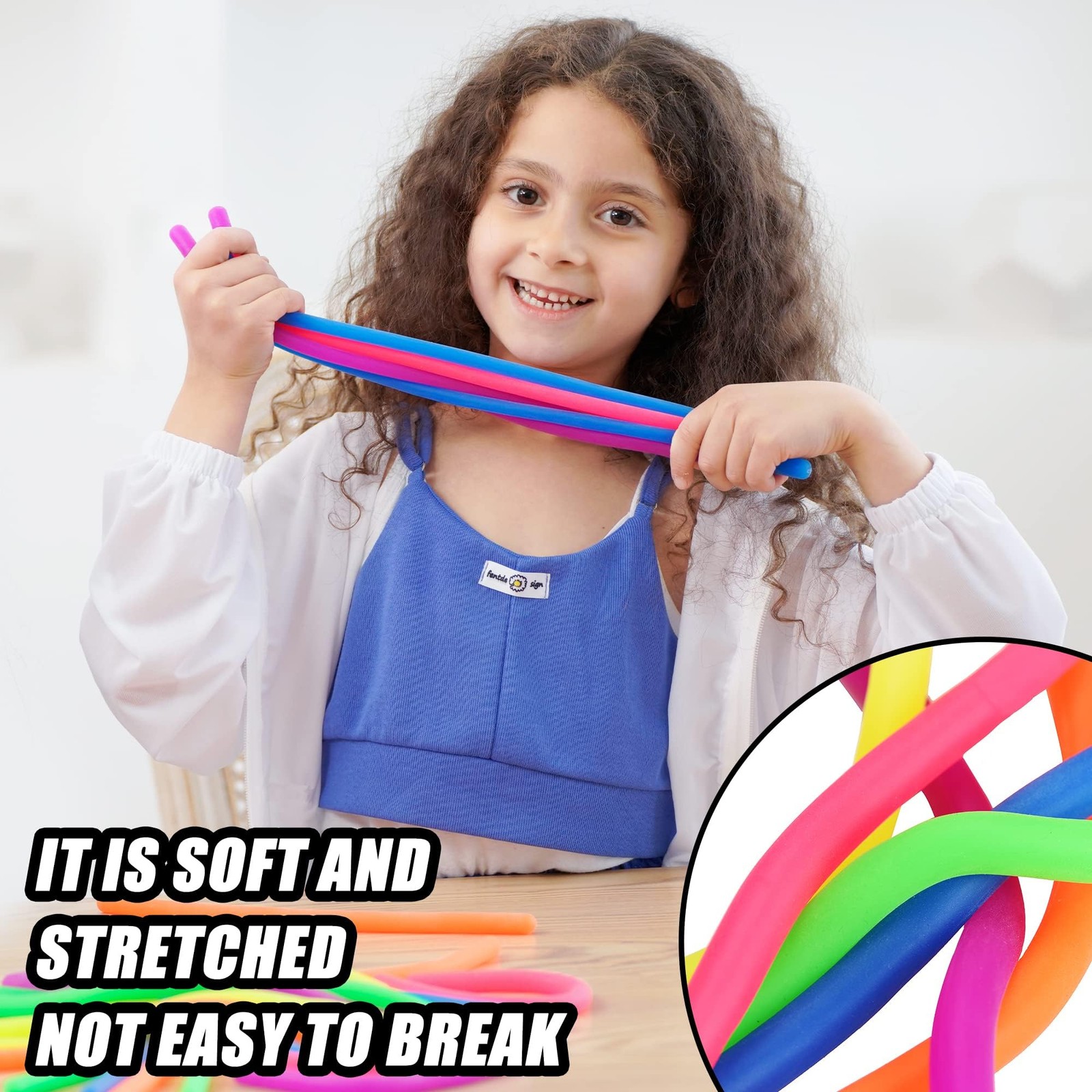 Rtinsd String Noodles Toys Large 12 pcs Stress Stretchy Strings 10.2 inches