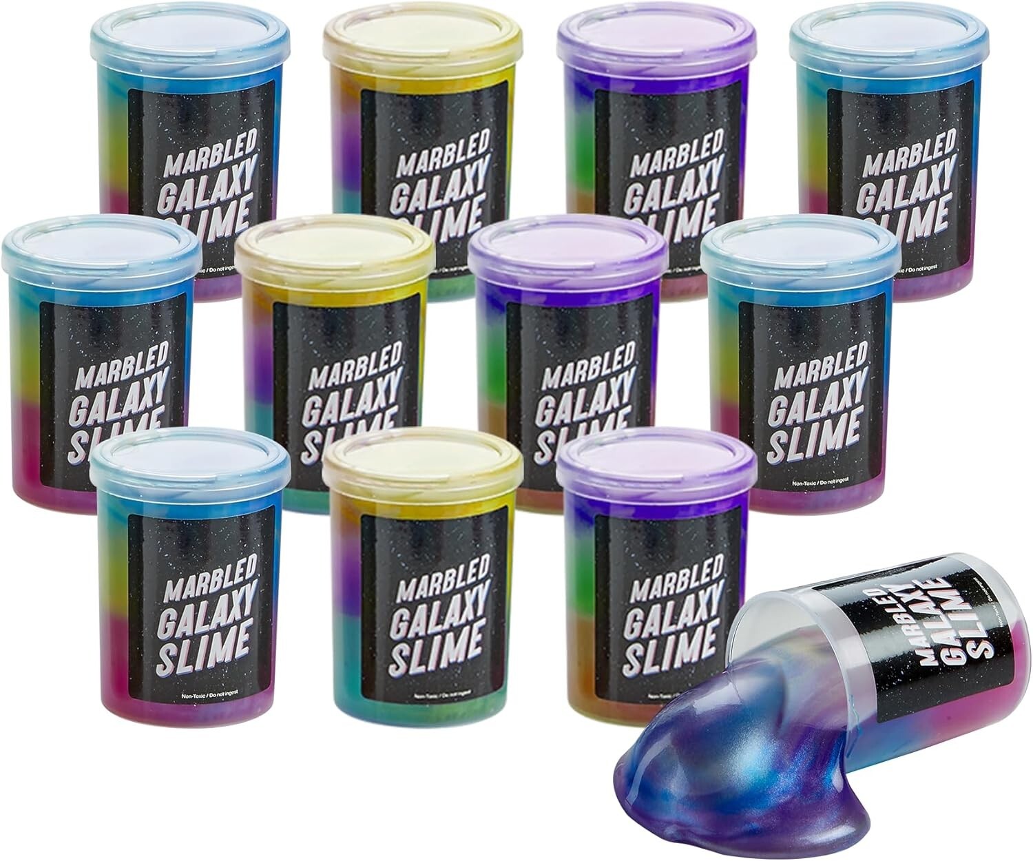Marbled Galaxy Slime – 12 Pack – Cosmic Galaxy Gooey Unicorn Fidget Kit