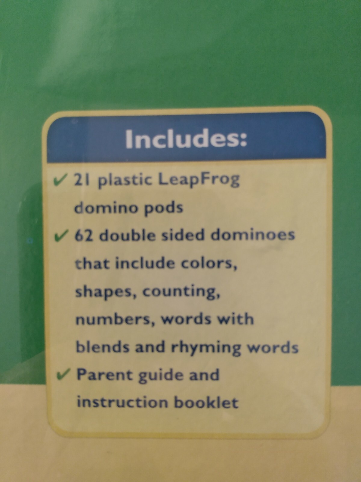 Leap Frog Dominoes Educational Game Cardinal 2 players ages 3+ colors shapes NEW