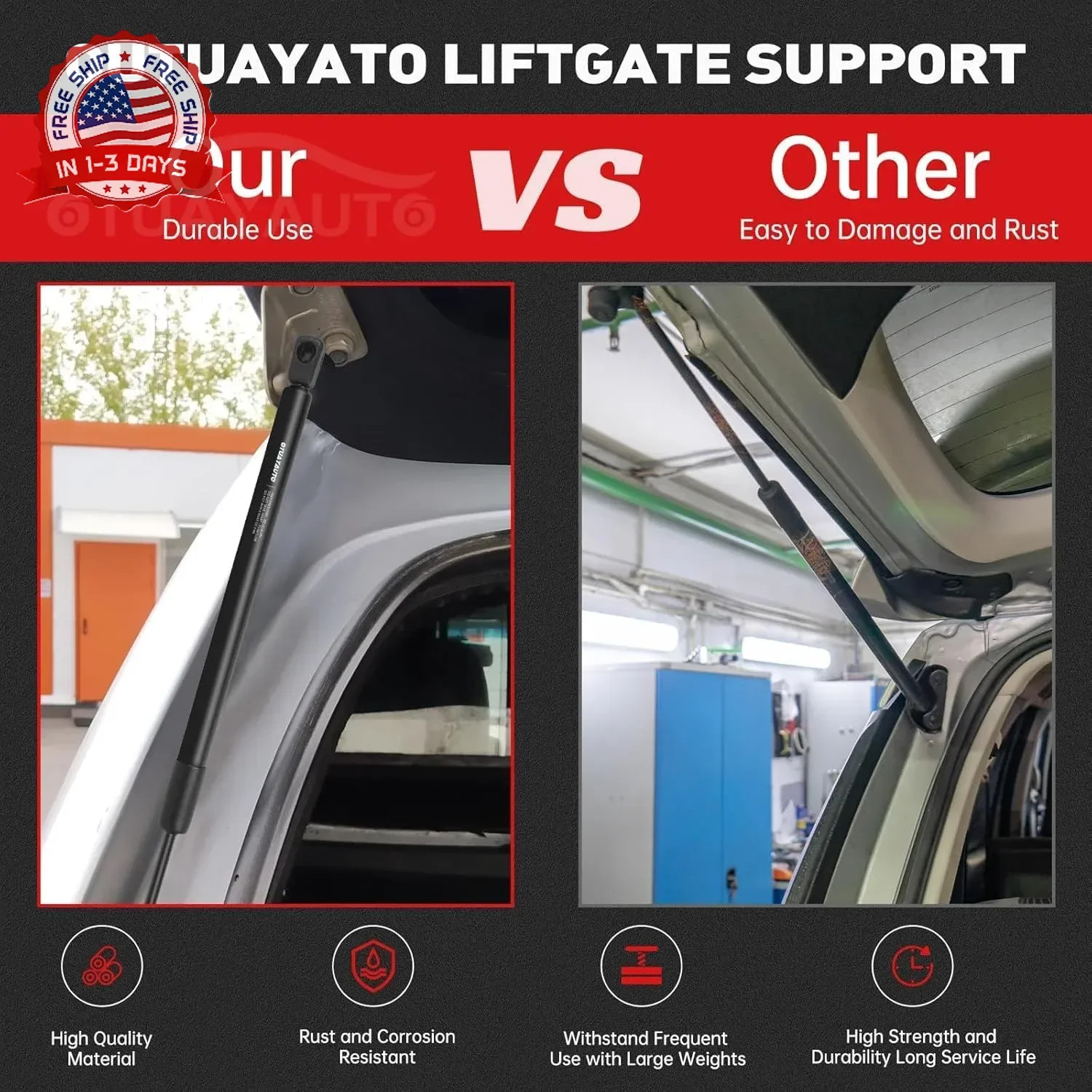 OTUAYAUTO Rear Hatch Liftgate Struts Shocks Replacement for 2007-2014 Chevy Taho