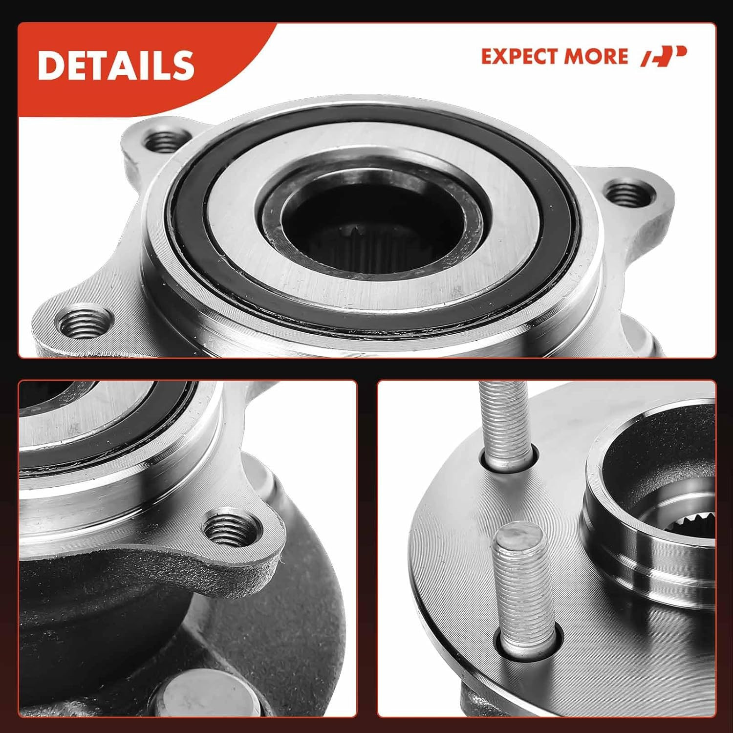 Front or Rear Wheel Bearing and Hub Assembly with 5-Lug Compatible with Suzuki G