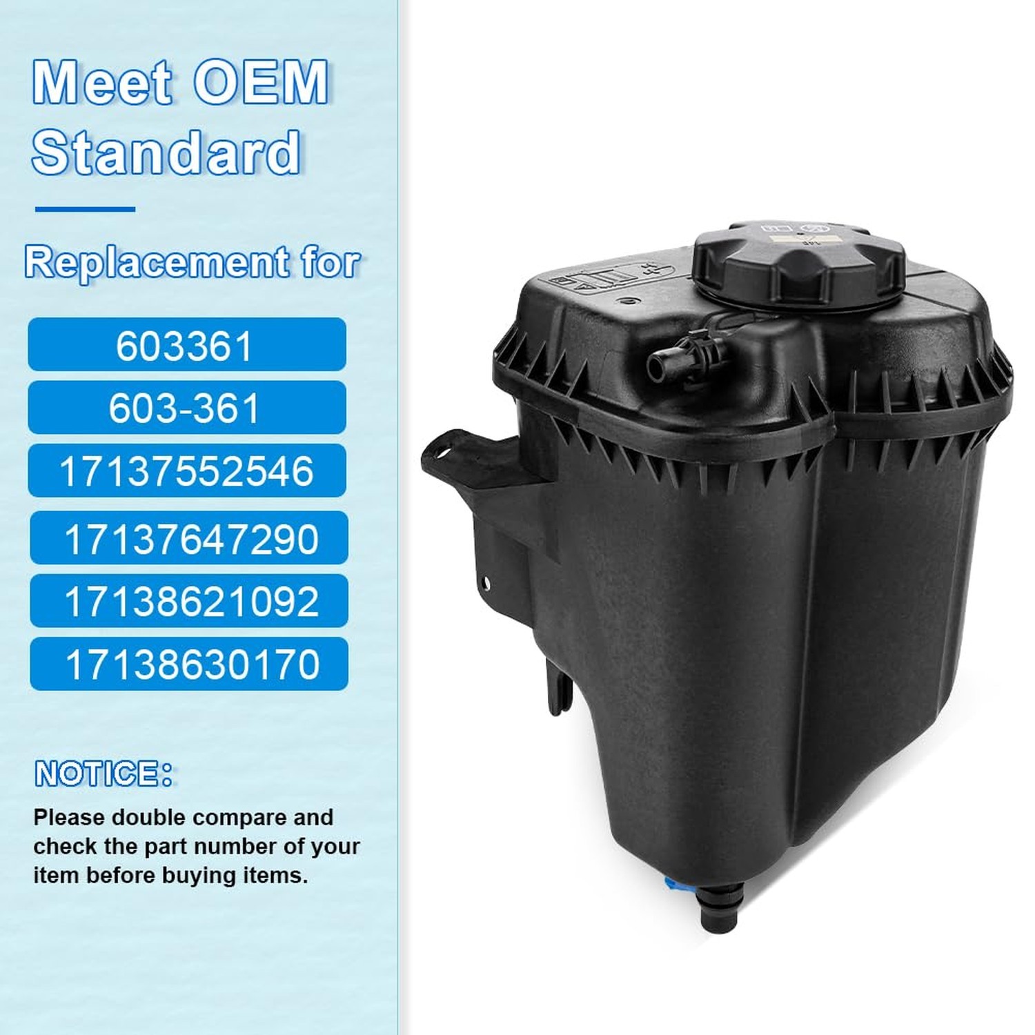 JDMON Engine Coolant Reservoir Tank w/ Sensor & Cap Replacement for BMW X5 E7…